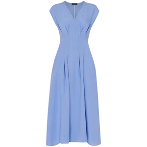 Whistles Blue Panel Linen Blend Dress